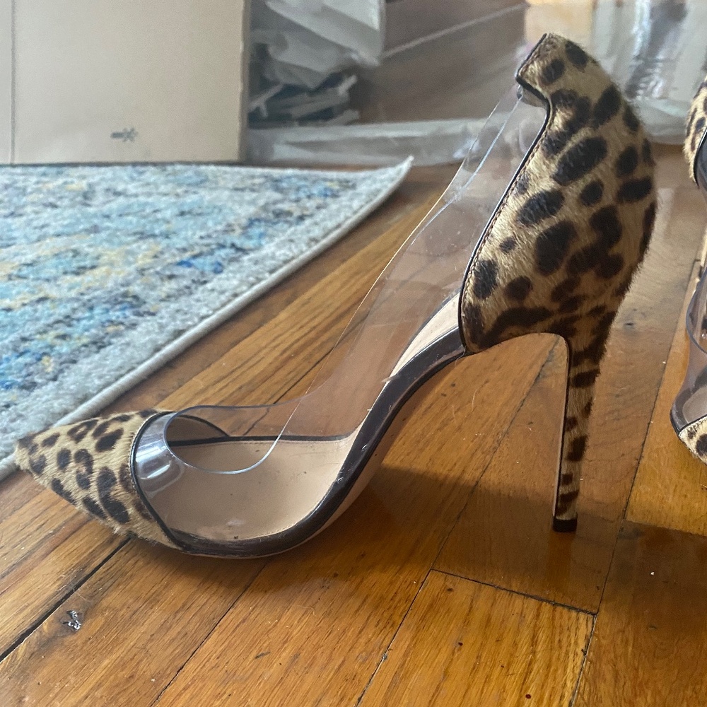 Gianvito Rossi Animal Print Plexi PVC Pump sz 38.5